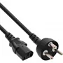 InLine power cable Denmark Type K male / 3pin IEC C13 male, 3m