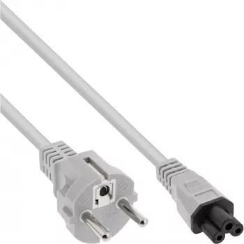 AC power cord for notebook InLine CEE7/7 to C5 coupler, grey, 0.5 m