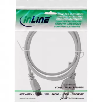 AC power cord for notebook InLine CEE7/7 to C5 coupler, grey, 0.5 m