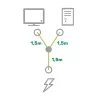InLine Y-power cable 1x CEE 7/7 angled / 2x 3pin IEC C13 male, 3m