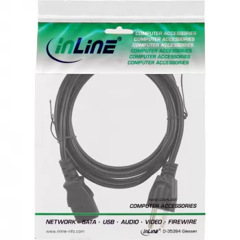InLine power cable USA male / 3pin IEC C13 male, 18 AWG, 5m