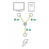 InLine Y-power cable 1x CEE 7/7 angled / 2x 3pin IEC C13 male, 5m