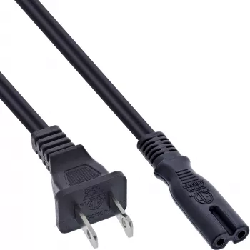InLine power cable mains male USA / Euro 8 female, 1m