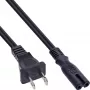 InLine power cable mains male USA / Euro 8 female, 1m