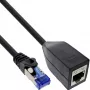 InLine RJ45 interface protection Cat.6A S/FTP, RJ45 M/F, black, 0.2m