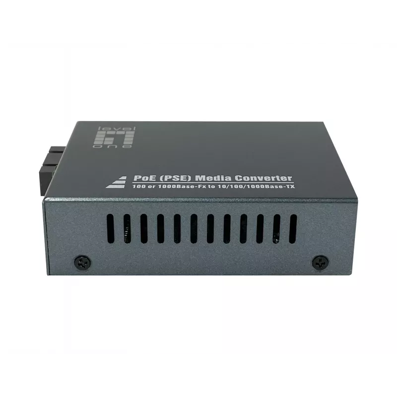 LevelOne RJ45 to SC Gigabit Media Converter, PoE PSE, Multi-Mode Fiber, 0.5km