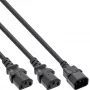 InLine power Y-cable German Type F 1x IEC-C14 to 2x IEC-C13 3m