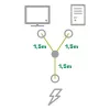 InLine power Y-cable German Type F 1x IEC-C14 to 2x IEC-C13 3m