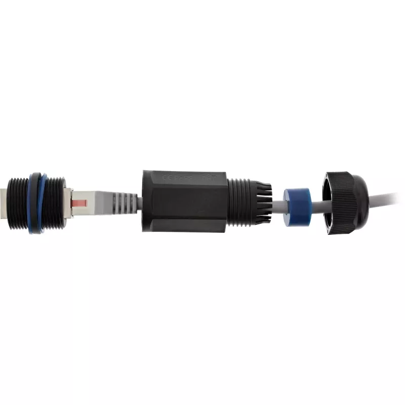 InLine Cat.6 coupling, waterproof IP67, 2x RJ45 F/F, 1:1