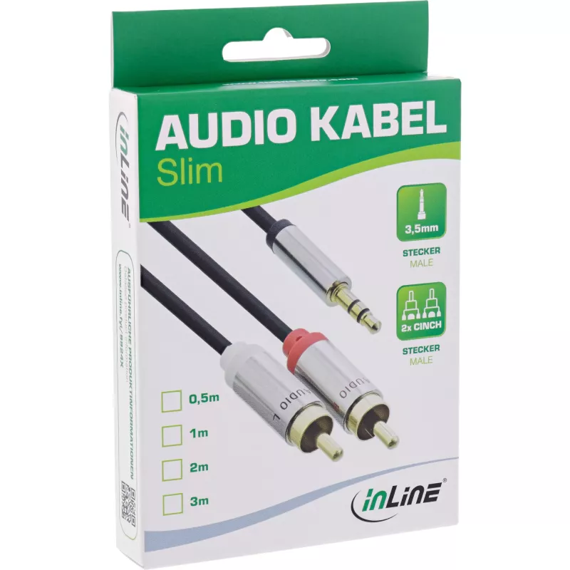 Audio Cable 3.5mm male / 2x RCA male 3m InLine 99243