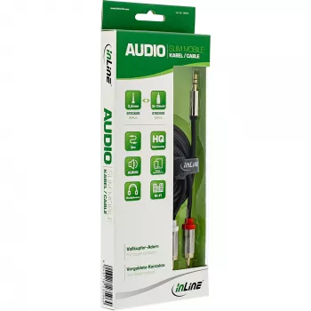 InLine Slim Audio Cable 3.5mm male / 2x RCA male 10m