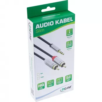Audio Cable 3.5mm male / 2x RCA male 5m InLine 99245