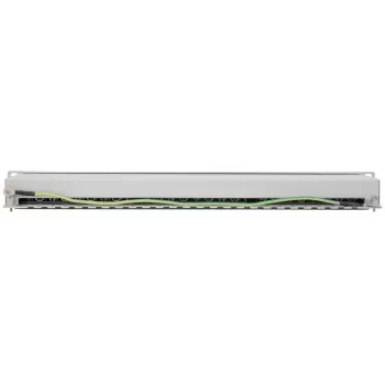 Intellinet Patch Panel, Cat6a, FTP, 24-Port, 1U, Shielded, 90° Top-Entry Punch Down Blocks, Grey