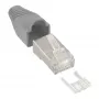 InLine Crimp Connector RJ45 8P8C shielded with threader and bend protection grey