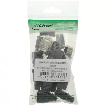 InLine Crimp Connector RJ45 8P8C shielded with threader and bend protection grey