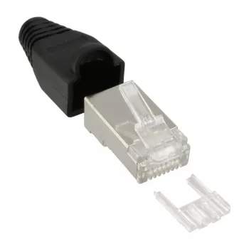 InLine Crimp Connector RJ45 8P8C shielded w. threader+bend protection 100 pcs.