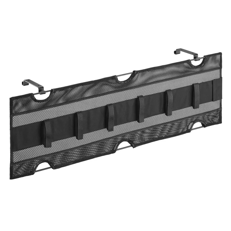 InLine storage net for under-table mounting with hook-and-loop straps, black, max device width 30 cm, 310×910×15 mm