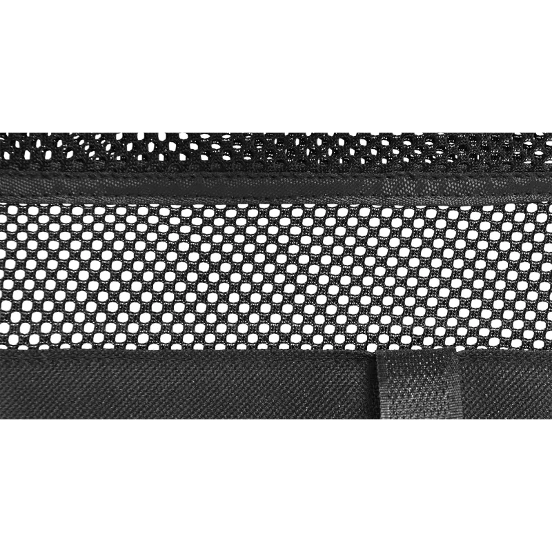 InLine storage net for under-table mounting with hook-and-loop straps, black, max device width 30 cm, 310×910×15 mm