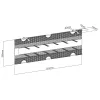 InLine storage net for under-table mounting with hook-and-loop straps, black, max device width 30 cm, 310×910×15 mm