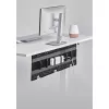 InLine storage net for under-table mounting with hook-and-loop straps, black, max device width 30 cm, 310×910×15 mm