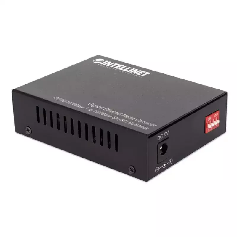 Intellinet Gigabit Ethernet Media Converter 10/100/1000Base-T to 1000Base-SX (SC) Multi-Mode, 550 m (1,800 ft.), Autonegotiation