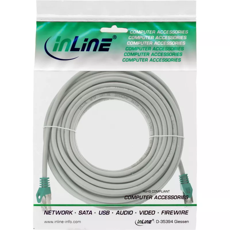 InLine Crossover PC to PC Patch Cable F/UTP Cat.5e grey 10m