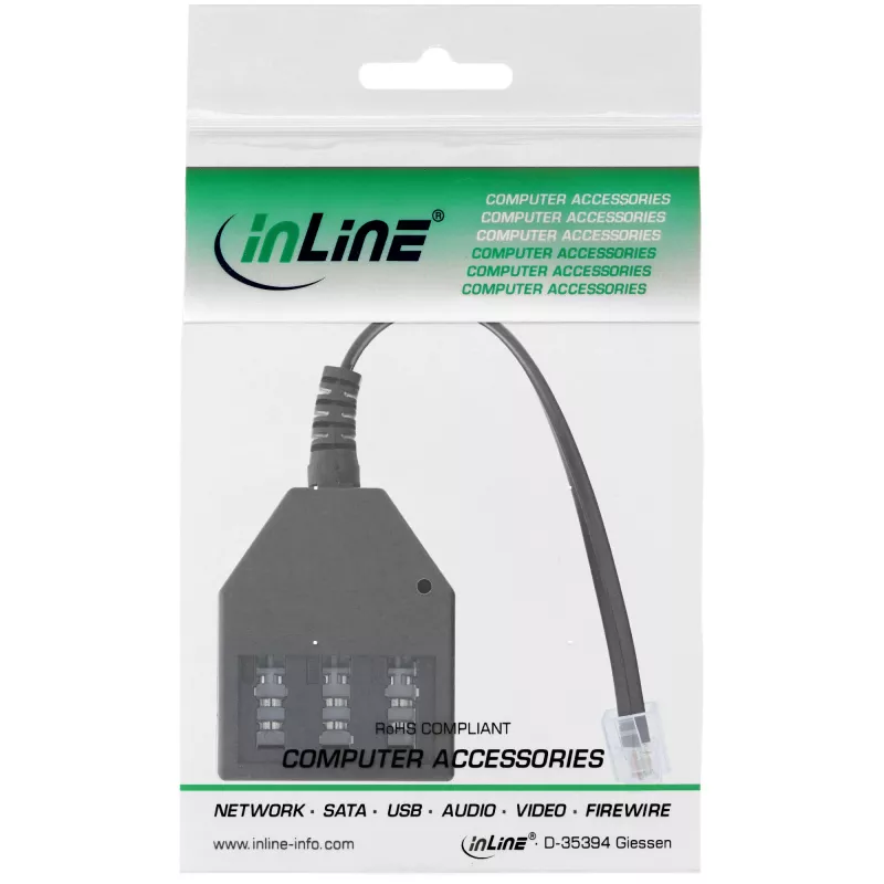 InLine TAE German Adapter Cable RJ11 6P4C male to TAE NFN female 69942A