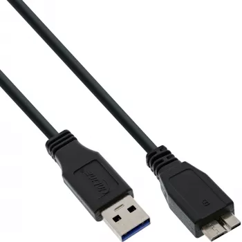 USB 3.2 Gen.1 Cable Type A male / Micro B male InLine 35410 1m black