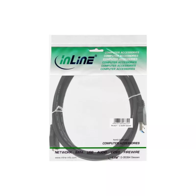 USB 3.2 Gen.1 Cable Type A male / Micro B male InLine 35410 1m black