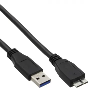 InLine USB 3.2 Gen.1 Cable Type A male / Micro B male, black, 0.5m
