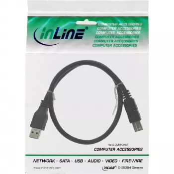 USB 3.2 Gen.1 Cable Type A male / Type B male InLine 35350 5m black