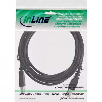 USB 2.0 Cable Type A male / B male black 5m InLine 34555X
