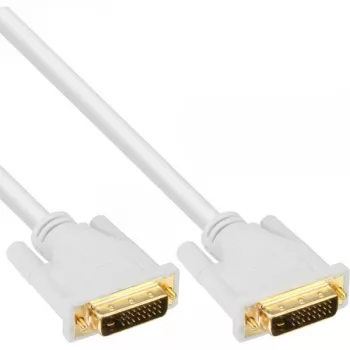 InLine DVI-D Cable 24+1 male / male DVI Dual Link white/gold 5m
