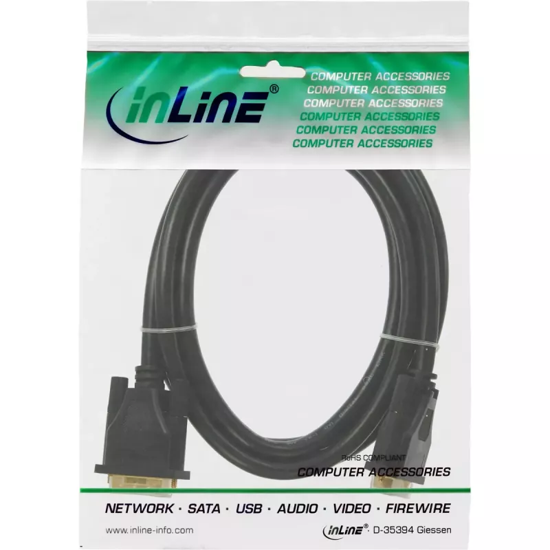 InLine DVI-D Cable Premium 24+1 male / male Dual Link gold plated 5m