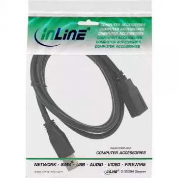 InLine USB 3.2 Gen.1 Cable Type A male / Type B female, black, 1.5m