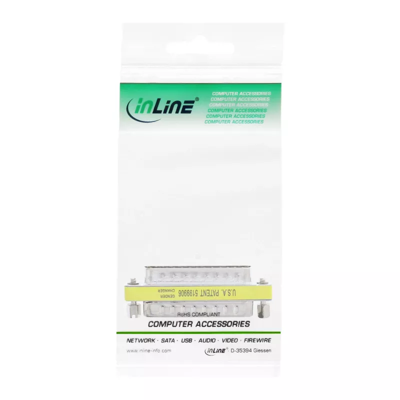 InLine Mini Gender Changer 25 Pin Sub-D male / male