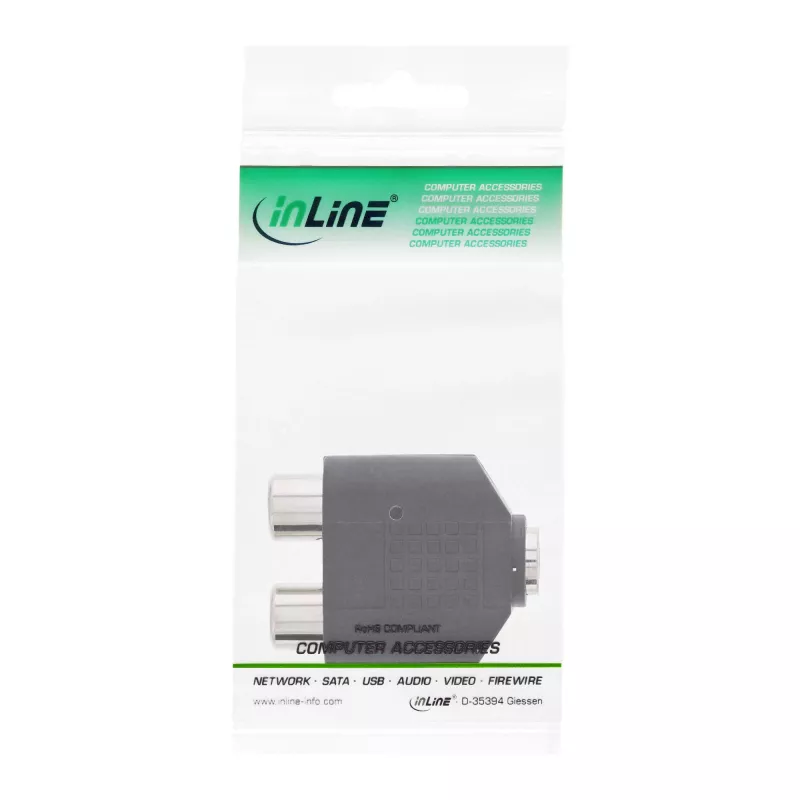 Audio Adapter 3.5mm jack female Stereo / 2x RCA female InLine 99346