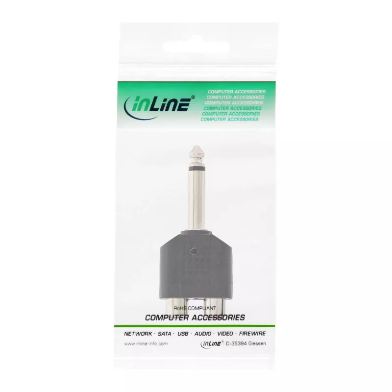 InLine Audio Adapter 6.3mm jack male mono / 2x RCA female