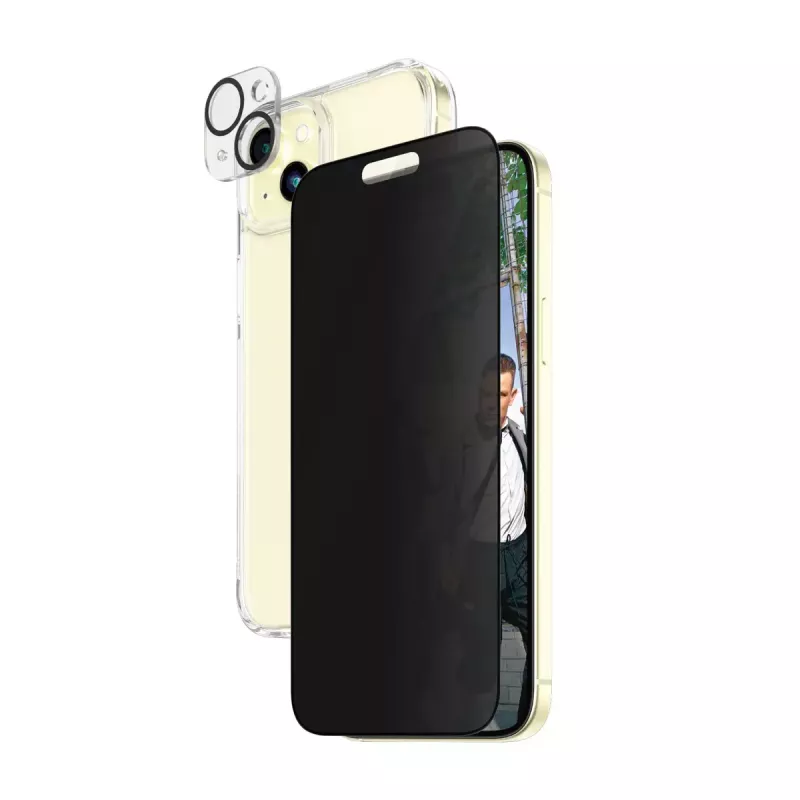 PanzerGlass Privacy 3-in-1 Pack iPhone 15 Plus Tempered Glass