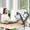 Leitz Ergo Space Saving Dual Monitor Arm, 9 kg, 43.2 cm (17 inch), 81.3 cm (32 inch), 75 x 100 mm, Height adjustment, Grey