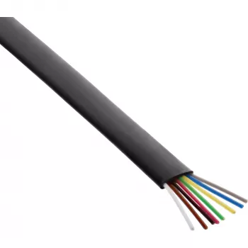 Modular Cable InLine 68818 8 Wire Ribbon Cable 100m Ring Black
