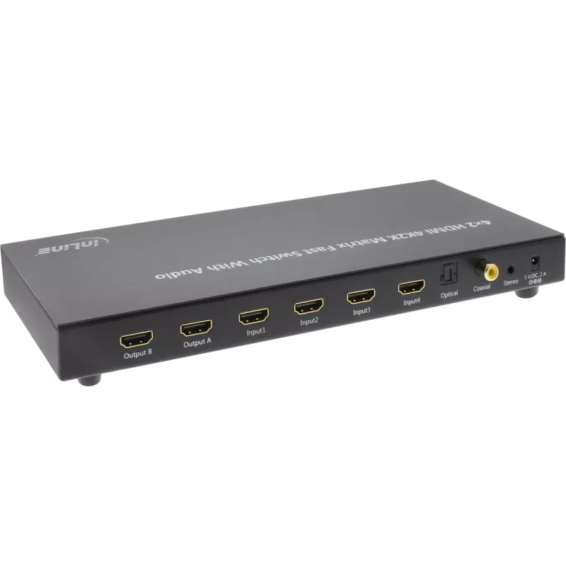 InLine HDMI Matrix Switch, 4K2K, 4 inputs to 2 outputs