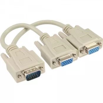 InLine VGA Y-Cable HD15 male / 2x HD15 female 0.2m