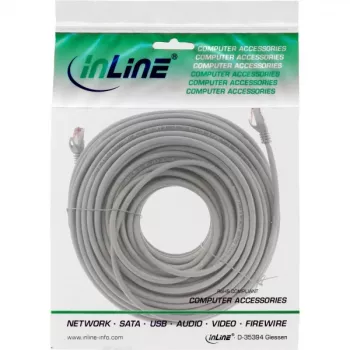 InLine Patch Cable S/FTP PiMF Cat.6 250MHz copper halogen free grey 50m