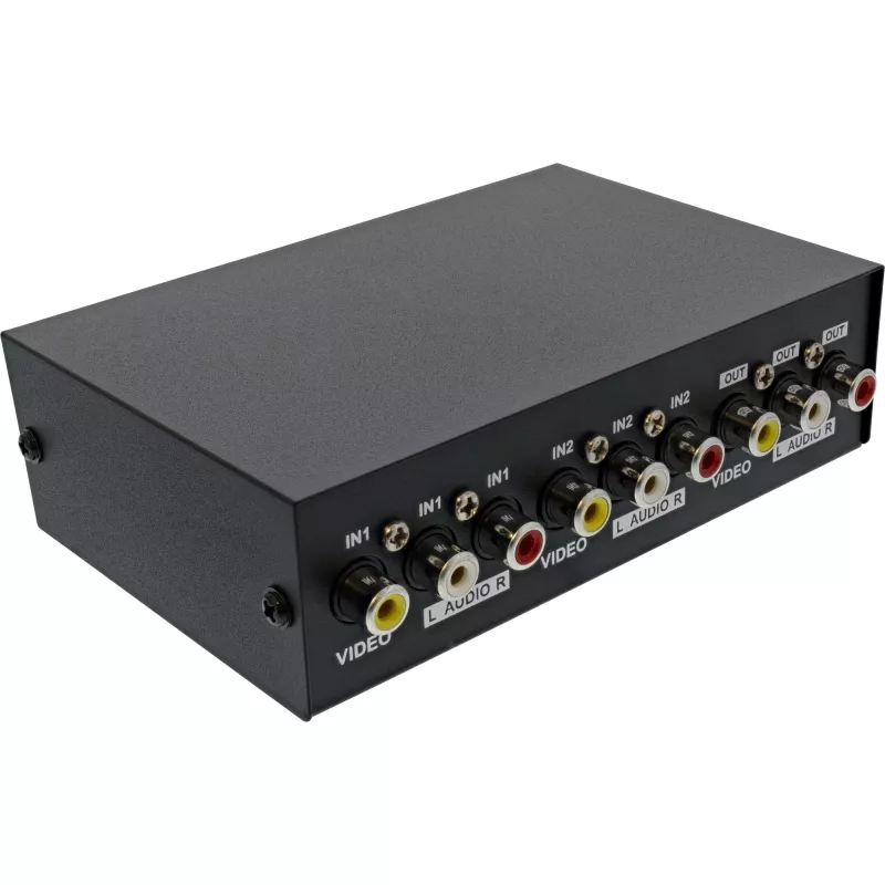 InLine AV Switch manual 2-port 3x RCA IN/OUT Composite Black