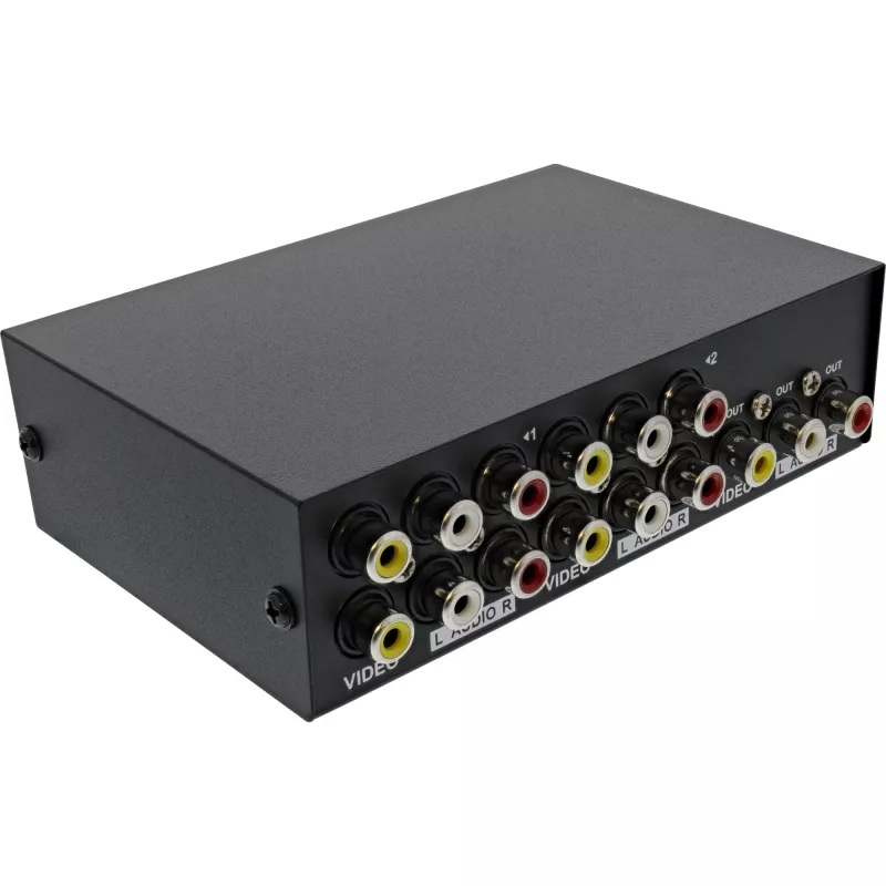 InLine AV Switch manual 4-port 3x RCA IN/OUT Composite Black