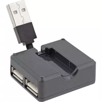 InLine USB 2.0 4-Port Hub, USB-A male to 4x USB-A female, cable 4cm