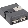 InLine USB 2.0 4-Port Hub, USB-A male to 4x USB-A female, cable 4cm