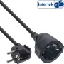 InLine Power Extension Cable Type F angled, black, 7m