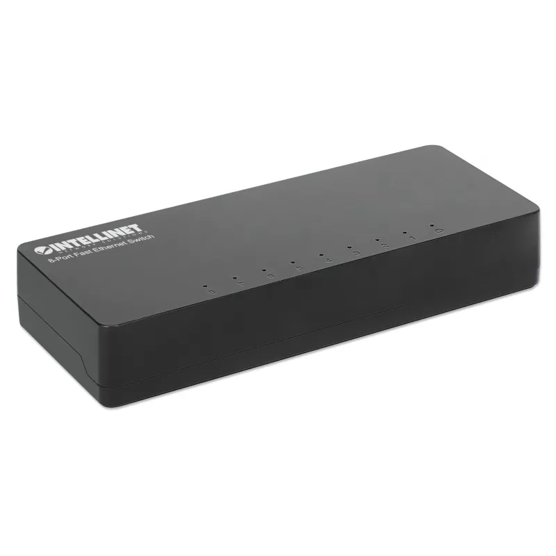 Intellinet 8-Port Fast Ethernet Switch Desktop Size, Plastic, IEEE 802.3az (Energy Efficient Ethernet), Black